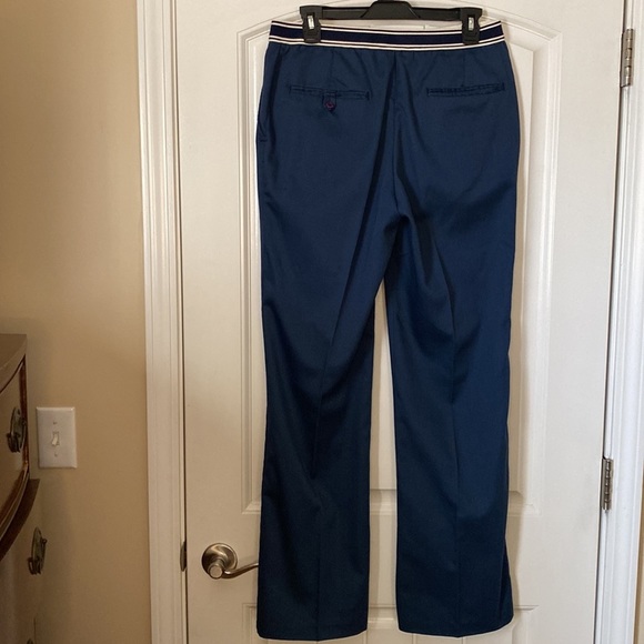 Vintage navy blue with white striped banded waist uniform pants - Picture 4 of 10